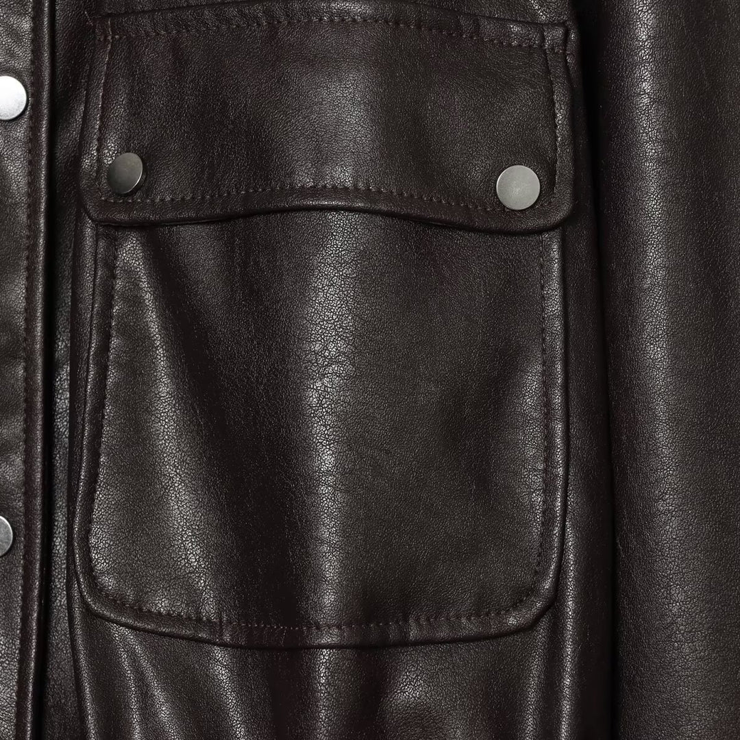 Damen Kurzjacke im Oversized-Look aus Kunstleder mit Tunnelzugtaillierung Echoarchiv