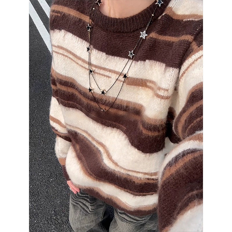 Herren Modischer Strickpullover mit Streifen Echoarchiv