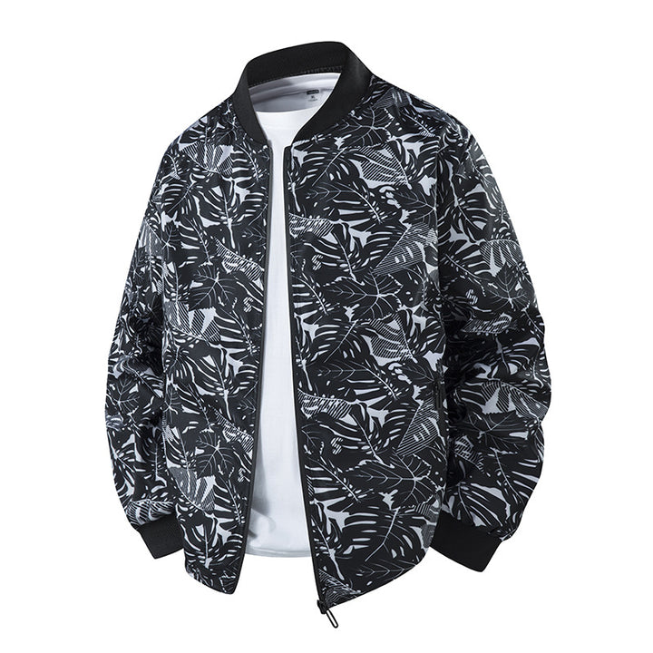 Herren Stylische Bomberjacke mit floralem Muster Echo Archiv