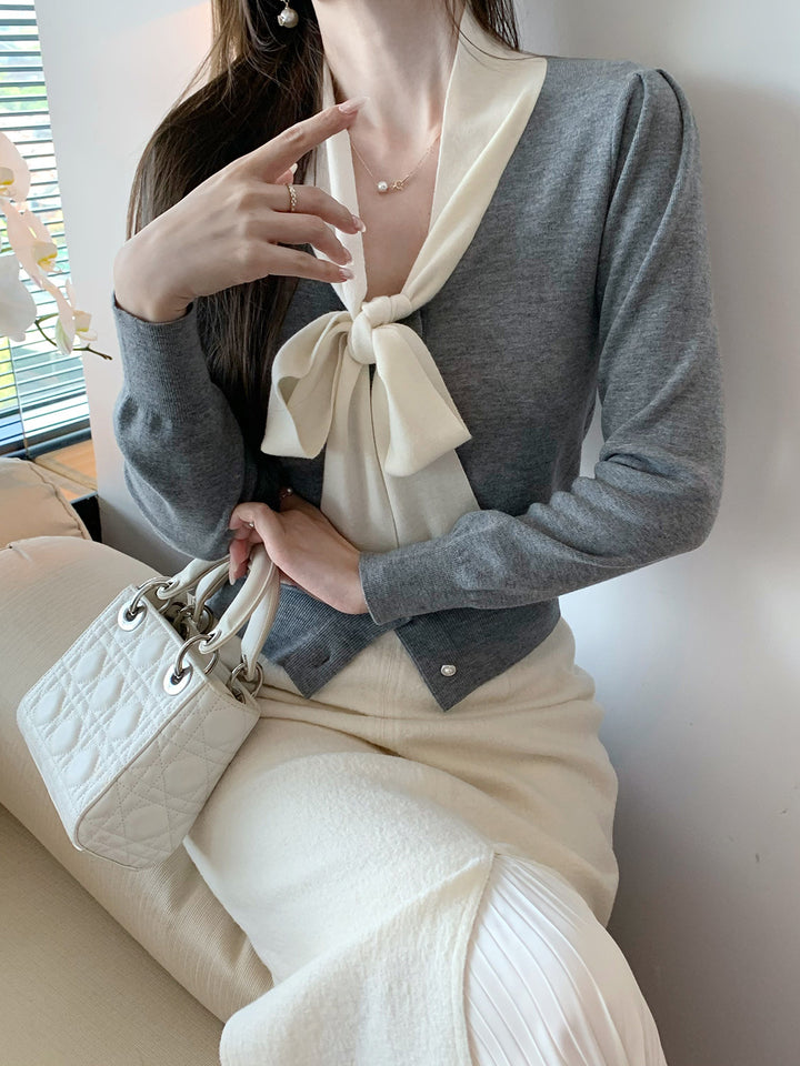Damen Elegante und stilvolle Bluse mit Schleifendetail Echoarchiv