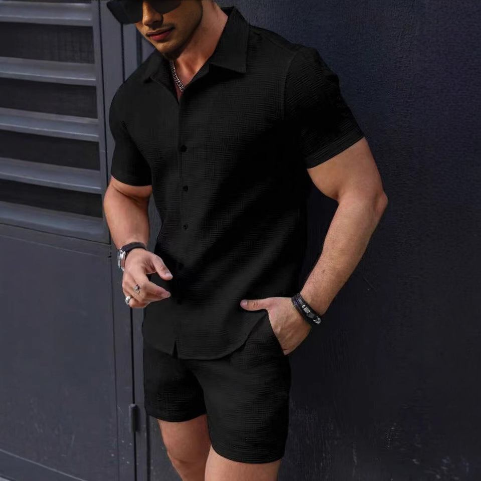 Herren modisches Freizeit-Set mit strukturiertem Design Echoarchiv
