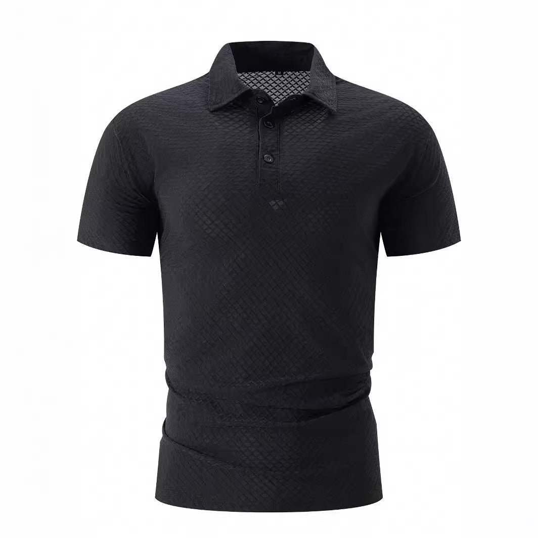 Herren modernes Kurzarm-Polohemd mit strukturiertem Design Echoarchiv