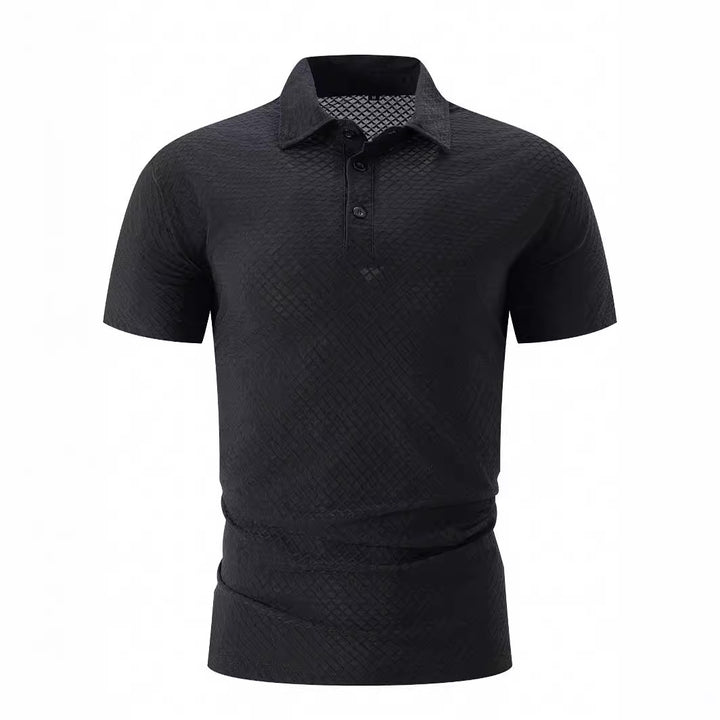 Herren modernes Kurzarm-Polohemd mit strukturiertem Design Echoarchiv