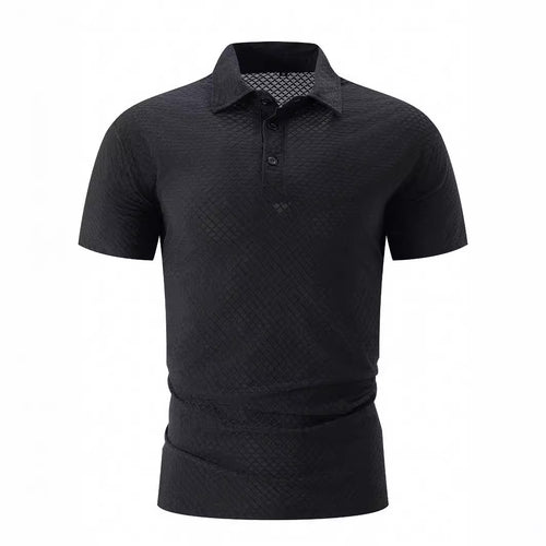 Herren modernes Kurzarm-Polohemd mit strukturiertem Design Echoarchiv