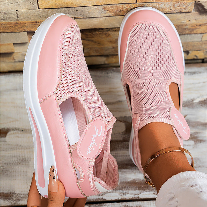Damen Flexible Slip-On Fitnessschuhe mit atmungsaktiver Netzoberfläche Echo Archiv