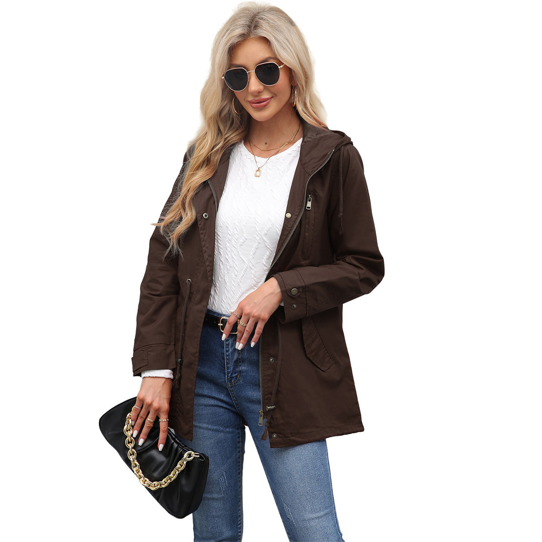 Damen nan leichter Parka mit Kapuze, Kordelzug und verdecktem Reißverschluss Echo Archiv