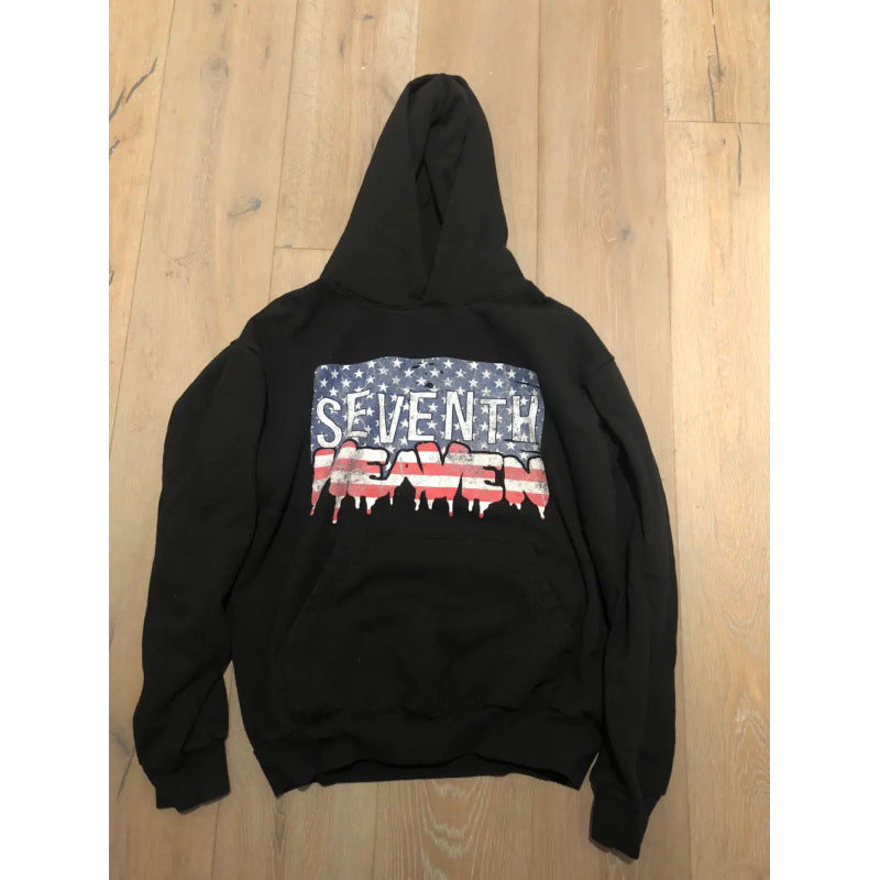 Unisex nan Kapuzensweatshirt mit Used-Frontdruck und Kängurutasche Echo Archiv