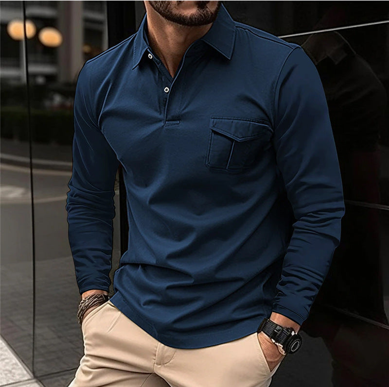 Herren Poloshirt mit langen Ärmeln Echoarchiv