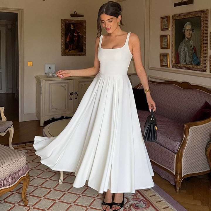 Damen Elegantes Maxikleid mit A-Linie und breiten Trägern Echo Archiv