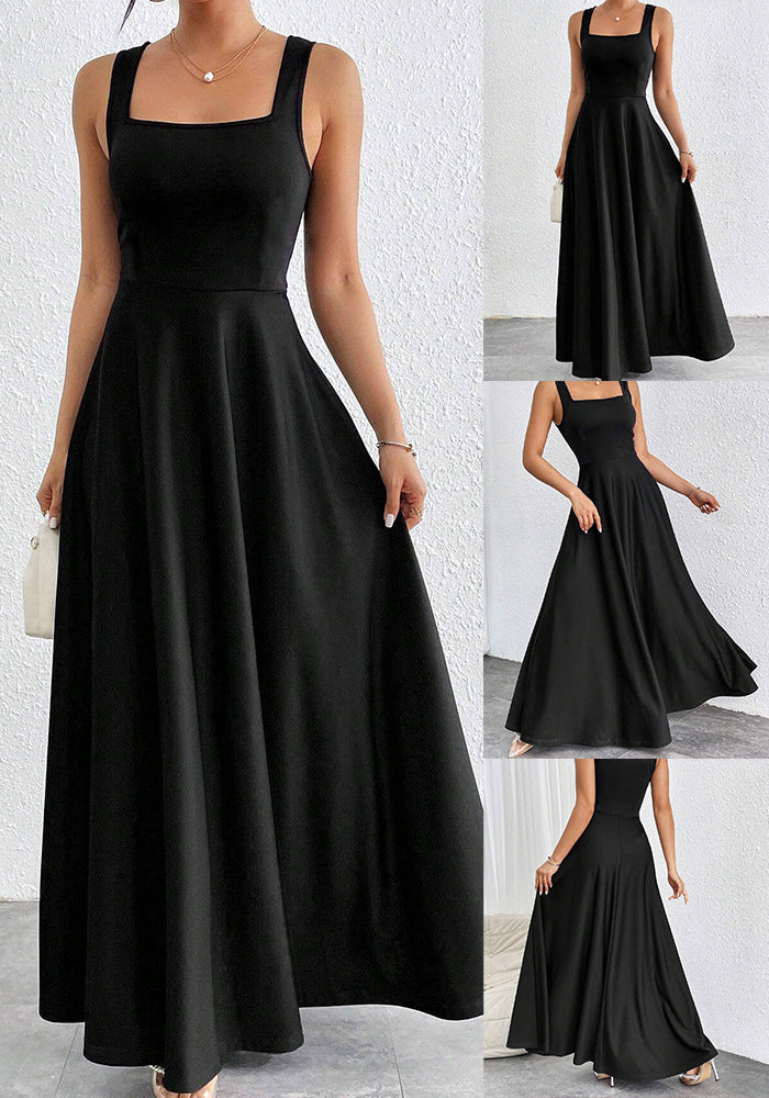 Elegantes Damen Maxikleid mit weichem Schnitt & quadratischem Ausschnitt | Echoarchiv