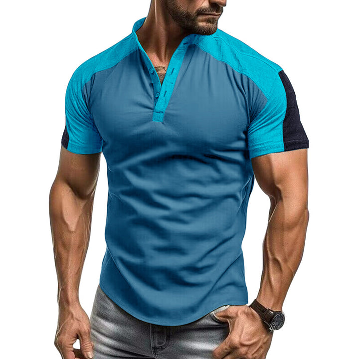 Herren sportliches Kurzarm-Hemd mit modernem Kragen und strukturiertem Design Echoarchiv