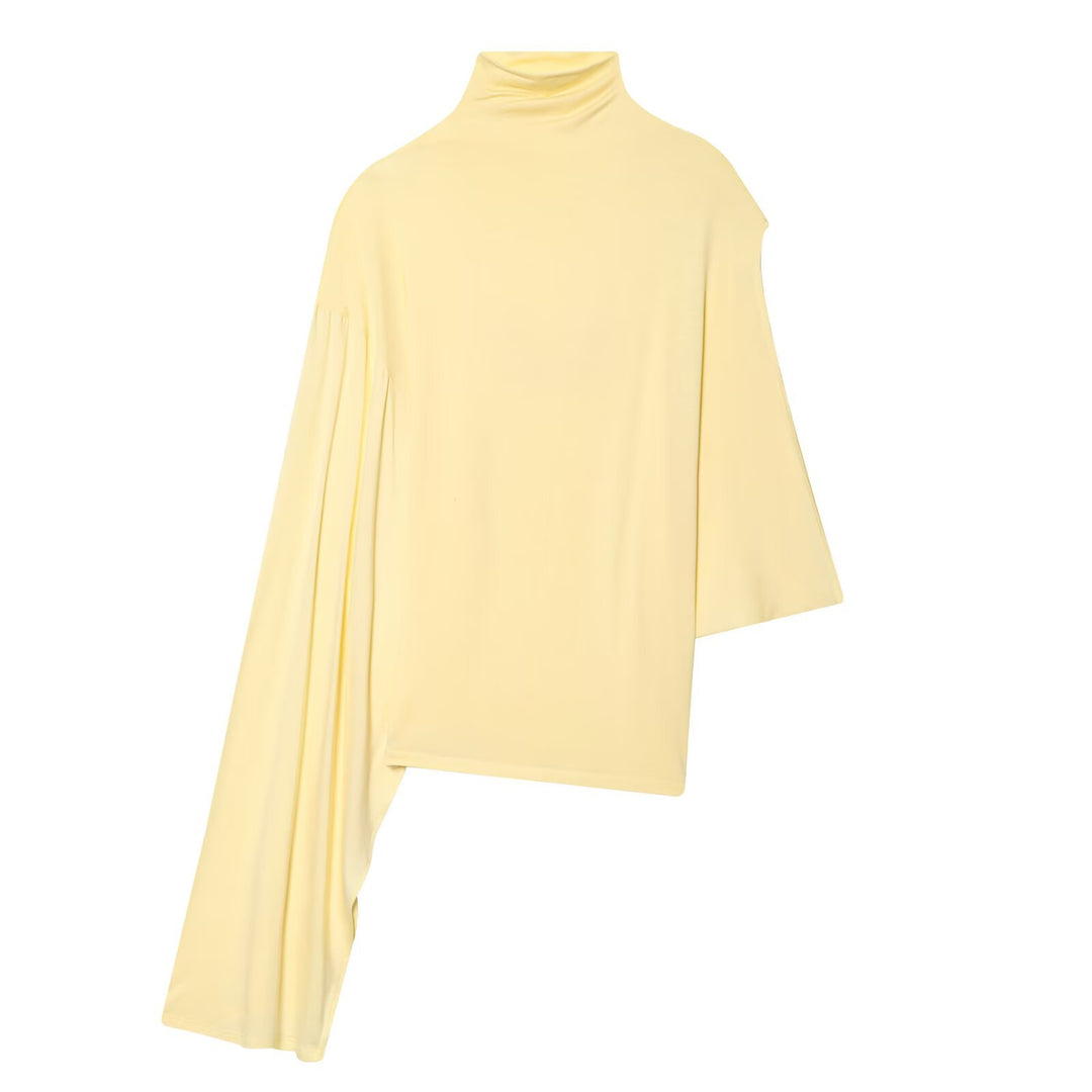 Damen Asymmetrisches Drapiertes Cape-Top mit Rollkragen und One-Shoulder-Ärmel Echo Archiv