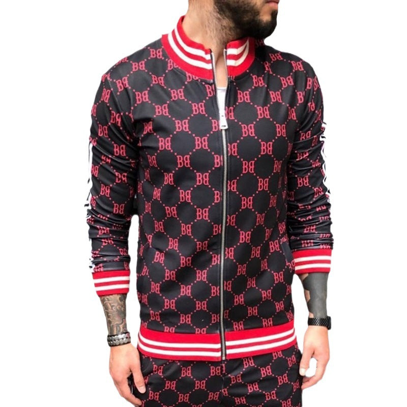 Herren modisches Tracksuit mit grafischem Druck Echoarchiv
