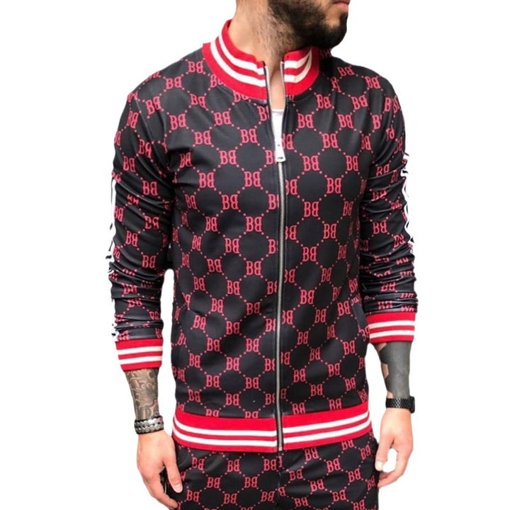 Herren modisches Tracksuit mit grafischem Druck Echoarchiv