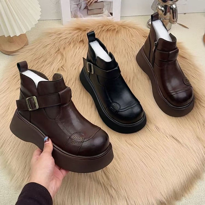 Damen Stilvolle Leder-Boots mit Kuschelfutter Echo Archiv