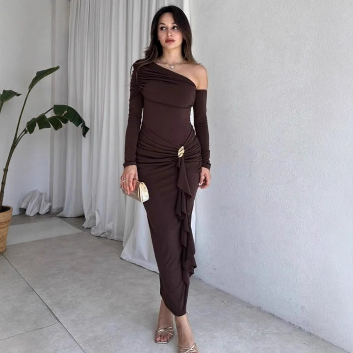 Damen elegantes Wickelkleid mit asymmetrischem Design und raffinierten Drapierungen Echo Archiv