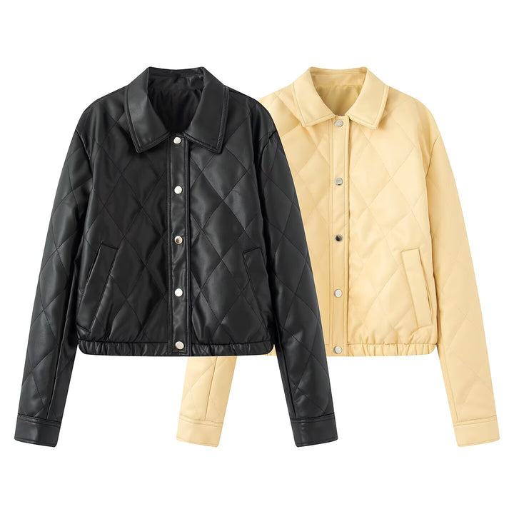 Damen Kurzjacke gesteppt mit Hemdkragen und Druckknopfverschluss Echo Archiv