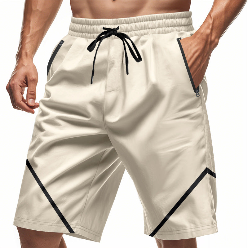 Herren nan atmungsaktive Trainingsshorts mit Reißverschlusstaschen und elastischem Tunnelzugbund Echo Archiv