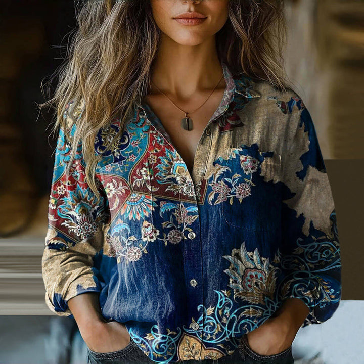 Damen Modische Bluse mit Paisleymuster Echoarchiv