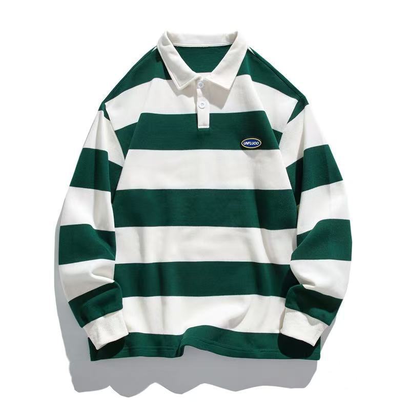 Herren Langarm Poloshirt im Streifen Look Echo Archiv