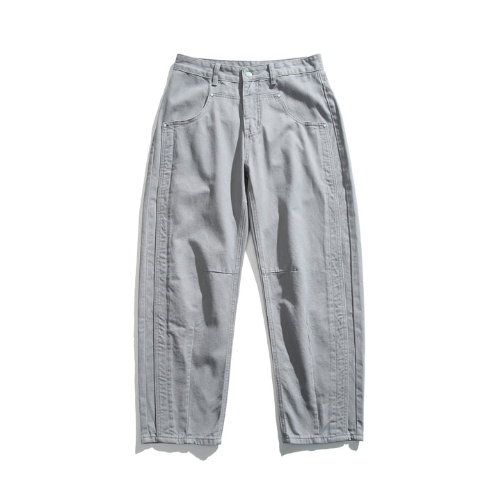 Damen Utility-Hose mit hoher Taille, geradem Bein und Ziernähten Echoarchiv