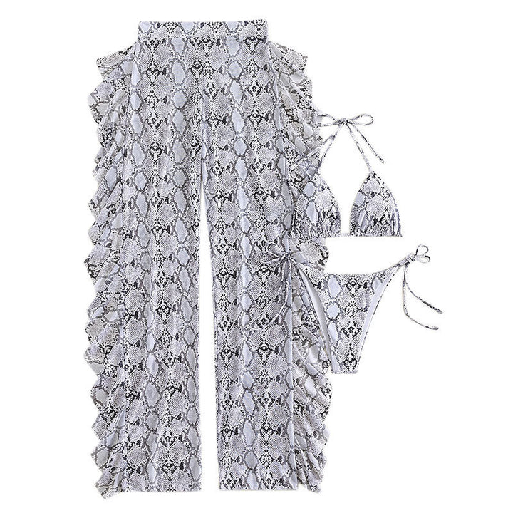 Damen Triangel-Bikini mit schickem Snake-Print und passender Maxi-Shorts Echo Archiv