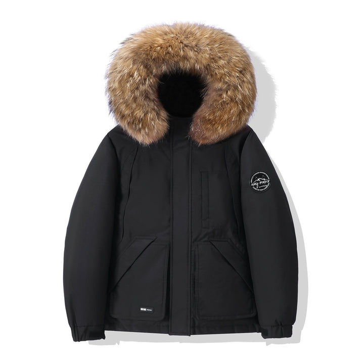Herren winterfeste Daunenjacke mit abnehmbarer Kapuze und isolierender Fütterung Echoarchiv