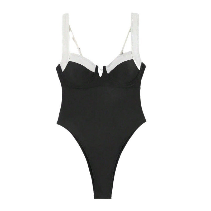 Damen Einteiliger Badeanzug mit raffiniertem Bustier-Design und hohen Beinausschnitten Echo Archiv