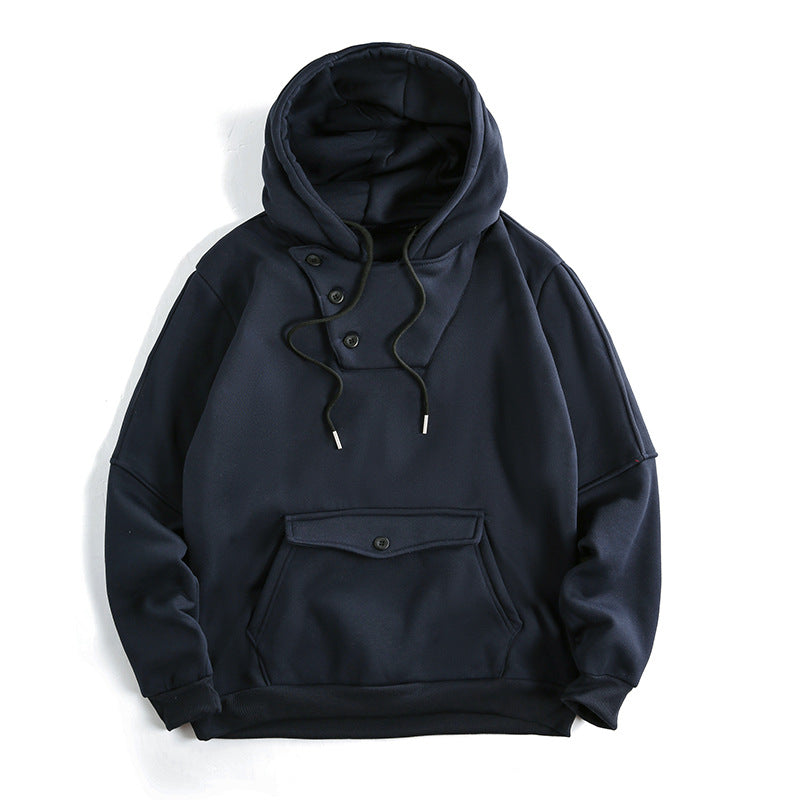 Herren lässiger Kapuzenpullover mit Knopfdetails und praktischen Taschen Echoarchiv