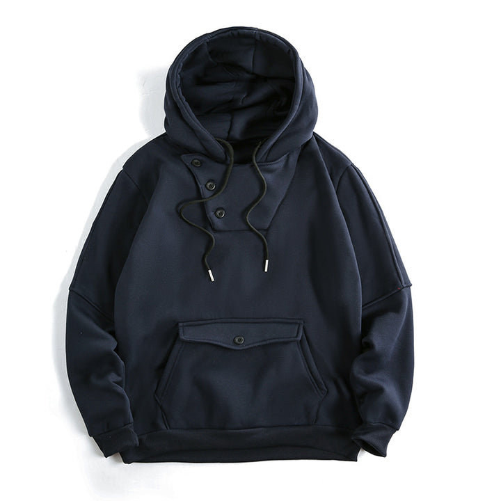 Herren lässiger Kapuzenpullover mit Knopfdetails und praktischen Taschen Echoarchiv