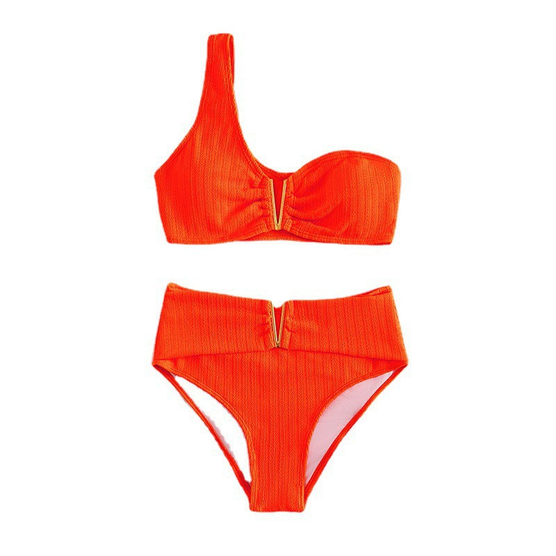 Damen Push-Up Bikini mit hohen Taillen-Slip und eleganten Goldakzenten Echo Archiv