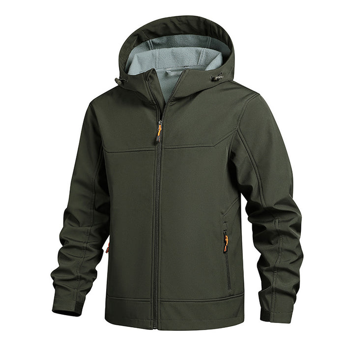 Herren Funktionsjacke mit verstaubarem Kapuzenkragen und winddichten Eigenschaften Echoarchiv
