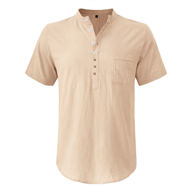 Herren Kurzarm-Henley-Shirt mit praktischer Knopfleiste und atmungsaktivem Stoff Echoarchiv