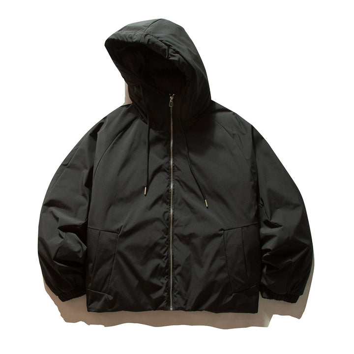 Unisex Boxy wattierte Kapuzenjacke mit Thermoisolierung und elastischen Bündchen Echoarchiv