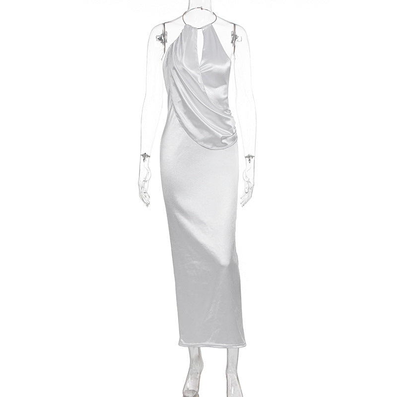 Damen Elegantes Maxikleid mit gerafftem Oberteil und hochwertigem Satinfinish Echo Archiv