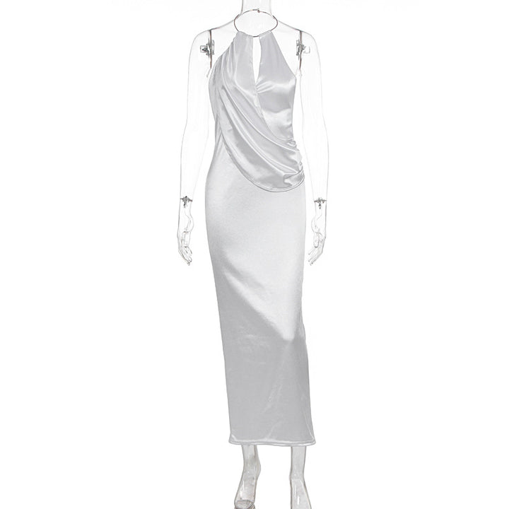 Damen Elegantes Maxikleid mit gerafftem Oberteil und hochwertigem Satinfinish Echo Archiv