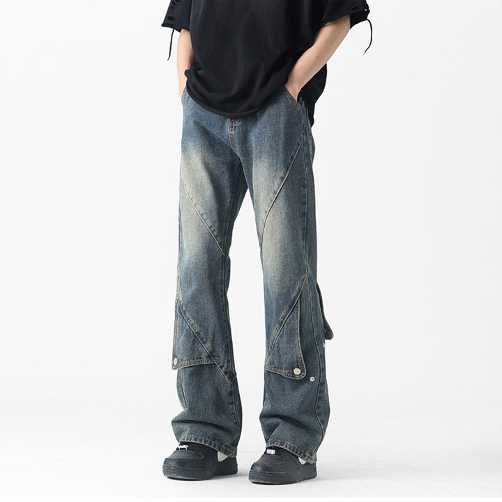 Herren Modische Baggy-Jeans mit kreativen Nähten Echoarchiv