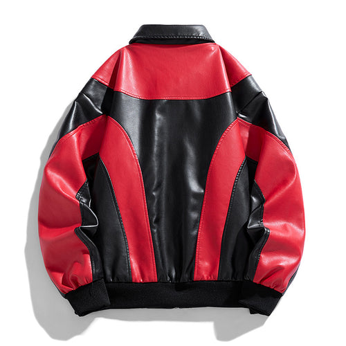 Herren Kunstlederjacke im sportlichen Design mit innovativen Farbakzenten Echoarchiv