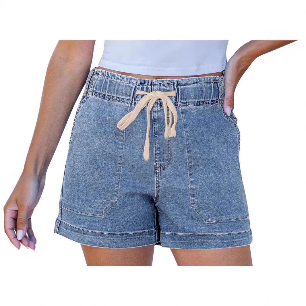 Damen bequeme Denim-Shorts mit Gummizug und praktischen Taschen Echo Archiv