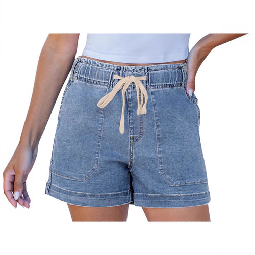 Damen bequeme Denim-Shorts mit Gummizug und praktischen Taschen Echo Archiv