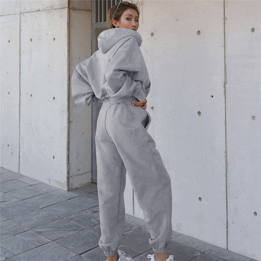 Damen nan oversized Freizeitanzug mit Kapuze und hoher Taille Echo Archiv
