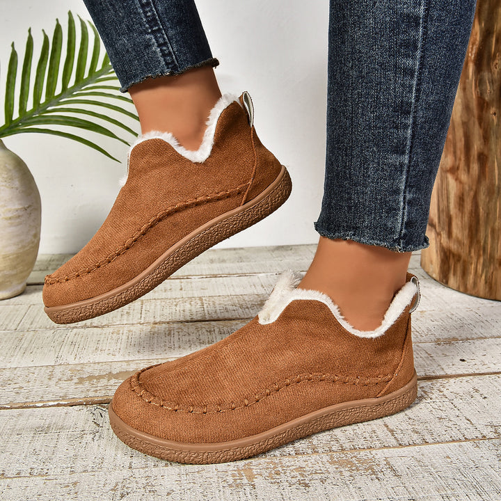 Damen Gefütterte Mokassin-Sneaker mit Kunstfellfutter und rutschfester Gummisohle Echoarchiv