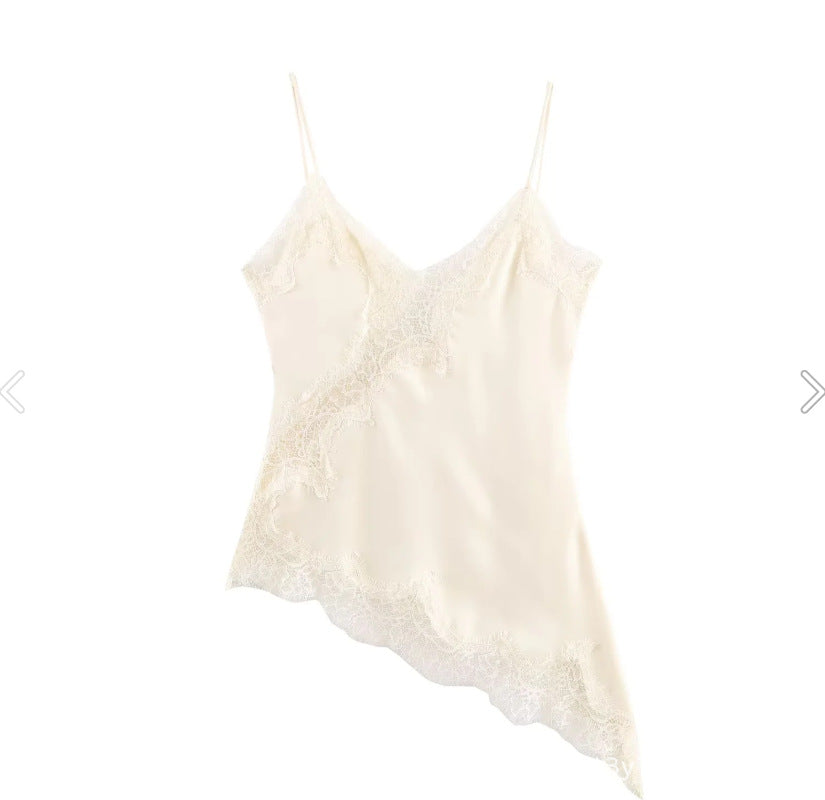 Damen verführerisches Spitzen-Nachtkleid mit asymmetrischem Saum Echo Archiv