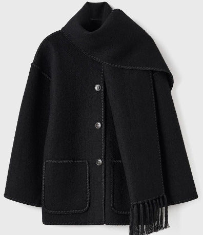 Damen Elegante und komfortable Wolle-Mantel Echo Archiv