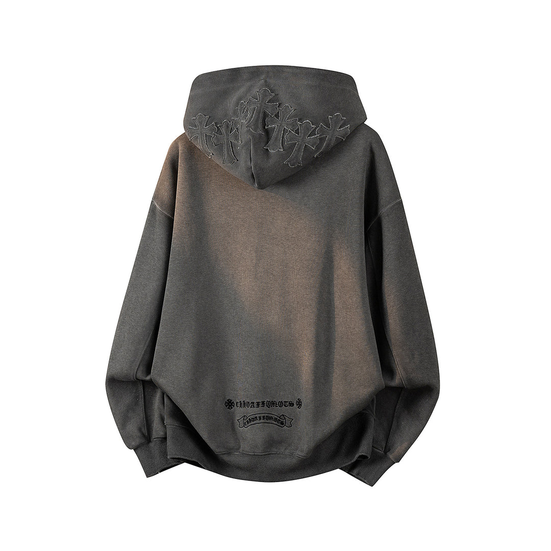Unisex Oversize Kapuzenpullover mit handschriftlichem Grafik-Print, Kängurutasche & geripptem Saum Echoarchiv