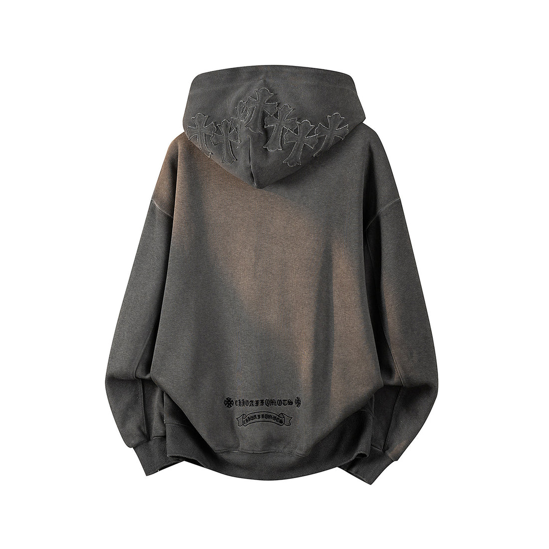 Unisex Oversize Kapuzenpullover mit handschriftlichem Grafik-Print, Kängurutasche & geripptem Saum Echoarchiv