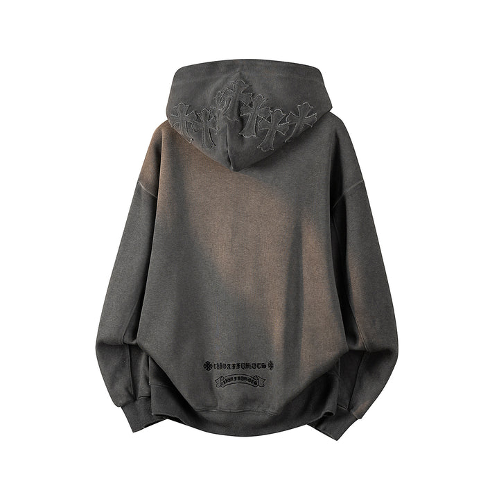 Unisex Oversize Kapuzenpullover mit handschriftlichem Grafik-Print, Kängurutasche & geripptem Saum Echoarchiv
