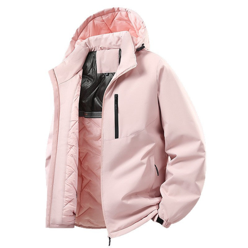Herren Leichte isolierte Hybrid-Outdoorjacke mit Thermofutter, Kapuze und wasserdichten Reißverschlüssen Echo Archiv