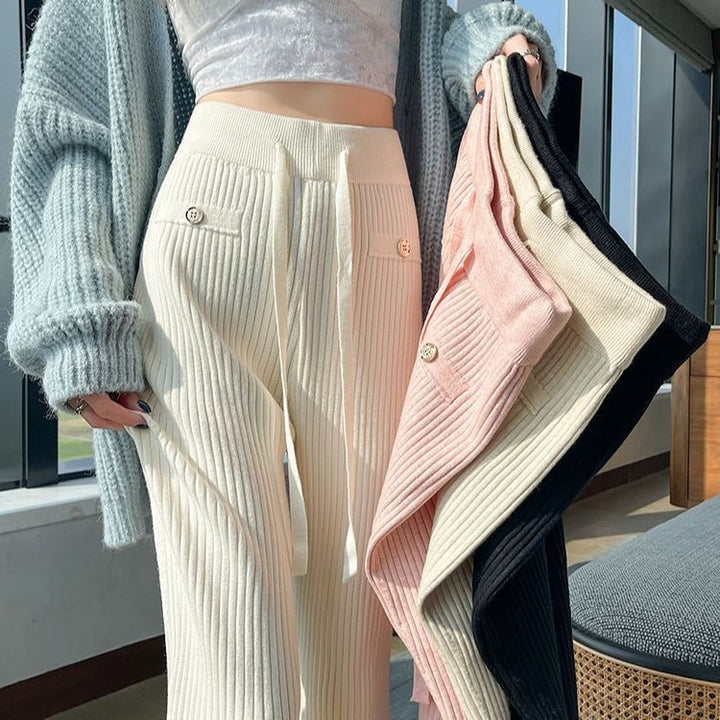 Damen Fließende Rippstrick-Hose Echo Archiv