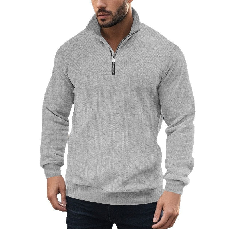 Herren Pullover mit strukturierter Optik und hohem Kragen Echoarchiv